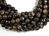 Turritella Agate, Elimia Tenera Fossil Shell, 6mm(6.4mm) Round Beads-Gems: Round & Faceted-BeadBeyond