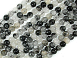 Black Rutilated Quartz Beads, 6mm Round Beads-Gems: Round & Faceted-BeadBeyond