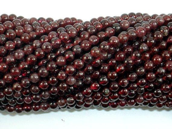 Red Garnet Beads, 3.5mm Round Beads-Gems: Round & Faceted-BeadBeyond