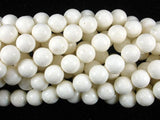White Sponge Coral Beads, 9mm (9.3mm)-Gems: Round & Faceted-BeadBeyond