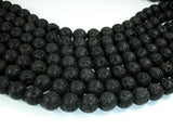 Black Lava Beads, 12mm Round Beads-Gems: Round & Faceted-BeadBeyond