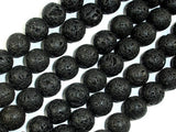 Black Lava Beads, 12mm Round Beads-Gems: Round & Faceted-BeadBeyond