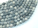 Matte Black Line/ Spider Web Jasper, Silk Stone, 8mm Round beads-Gems: Round & Faceted-BeadBeyond