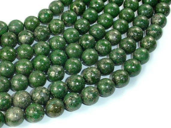 Green Chalcopyrite, 10mm Round Beads-Gems: Round & Faceted-BeadBeyond