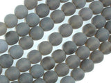Matte Gray Agate Beads, 10mm Round Beads-Gems: Round & Faceted-BeadBeyond