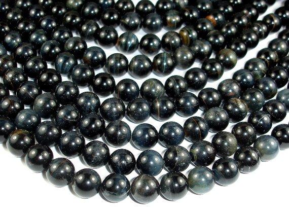 Blue Tiger Eye Beads, 10mm Round Beads-Gems: Round & Faceted-BeadBeyond