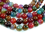 Dragon Vein Agate Beads, Multi-colored, 14mm Round Beads-Agate: Round & Faceted-BeadBeyond
