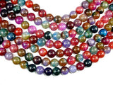 Dragon Vein Agate Beads, Multi-colored, 14mm Round Beads-Agate: Round & Faceted-BeadBeyond