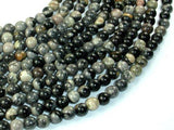 Black Silver Leaf Jasper, 6mm (6.5mm) Round Beads-Gems: Round & Faceted-BeadBeyond