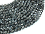 Black Labradorite, Larvikite, 6mm Faceted Round Beads, 14 Inch-Gems: Round & Faceted-BeadBeyond