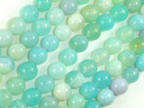Banded Agate Beads, Light Blue, 10mm Round Beads-Agate: Round & Faceted-BeadBeyond