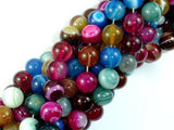 Banded Agate Beads, Striped Agate, Multi Colored, 10mm Round Beads-Agate: Round & Faceted-BeadBeyond