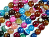 Banded Agate Beads, Striped Agate, Multi Colored, 10mm Round Beads-Agate: Round & Faceted-BeadBeyond