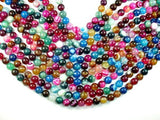 Banded Agate Beads, Striped Agate, Multi Colored, 10mm Round Beads-Agate: Round & Faceted-BeadBeyond