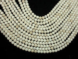 Matte White Fossil Jasper Beads, 6mm Round Beads-Gems: Round & Faceted-BeadBeyond