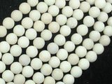 Matte White Fossil Jasper Beads, 8mm Round Beads-Gems: Round & Faceted-BeadBeyond