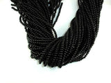 Black Stone, 4mm Round Beads-Gems: Round & Faceted-BeadBeyond