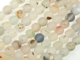 Frosted Matte Agate-White, Gray, 8mm Round Beads-Agate: Round & Faceted-BeadBeyond