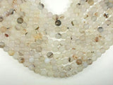 Frosted Matte Agate-White, Gray, 10mm Round Beads-Agate: Round & Faceted-BeadBeyond