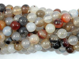 Agate-White, Gray, 8mm Round Beads, 15 Inch-Gems: Round & Faceted-BeadBeyond