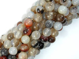 Agate-White, Gray, 8mm Round Beads, 15 Inch-Gems: Round & Faceted-BeadBeyond