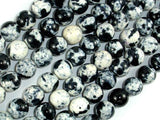 Rain Flower Stone, Round Beads, Black, White, 10mm-Gems: Round & Faceted-BeadBeyond