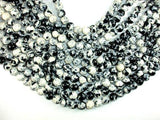 Rain Flower Stone, Round Beads, Black, White, 10mm-Gems: Round & Faceted-BeadBeyond