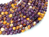 Rain Flower Stone, Purple, Yellow, 6mm Round Beads-Gems: Round & Faceted-BeadBeyond