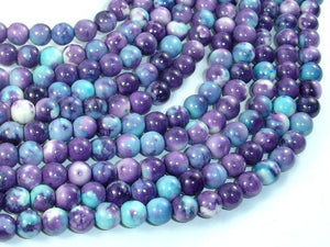 Rain Flower Stone Beads, Blue, Purple, 6mm Round Beads-Gems: Round & Faceted-BeadBeyond