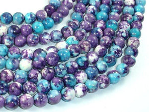 Rain Flower Stone Beads, Blue, Purple, 8mm Round Beads-Gems: Round & Faceted-BeadBeyond