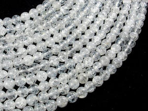 Crackle Clear Quartz Beads, 6mm Round Beads-Gems: Round & Faceted-BeadBeyond
