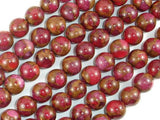 Mosaic Stone Beads, Red, 10mm Round Beads-Gems: Round & Faceted-BeadBeyond