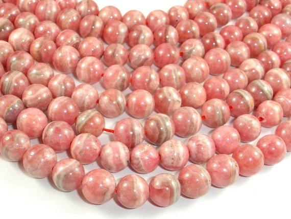 Rhodochrosite Beads, 9mm Round Beads-Gems: Round & Faceted-BeadBeyond