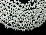 Fresh Water Pearl Beads, White with AB, Top drilled, Keshi-Pearls & Glass-BeadBeyond