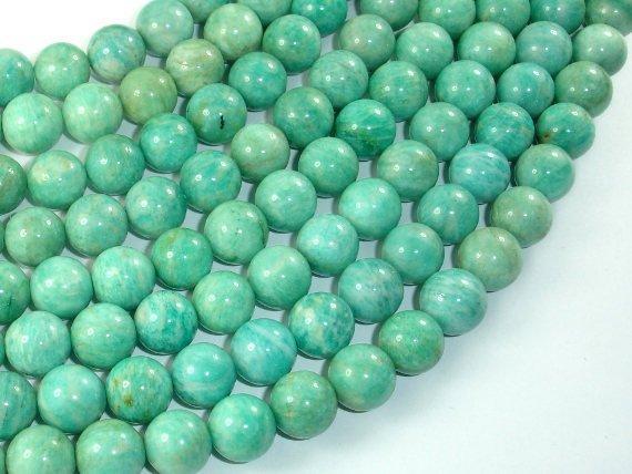 African Amazonite Beads, 10mm(10.4mm) Round Beads , 15.5 Inch-Gems: Round & Faceted-BeadBeyond