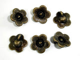 Flower Charms, Zinc Alloy, Antique Brass Tone 20pcs-Metal Findings & Charms-BeadBeyond