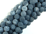 Frosted Matte Agate - Gray, 10mm Round Beads-Agate: Round & Faceted-BeadBeyond