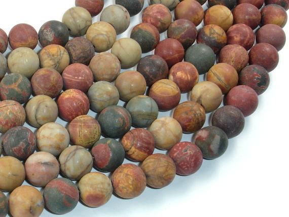 Matte Picasso Jasper Beads, 10mm, Round Beads-Gems: Round & Faceted-BeadBeyond