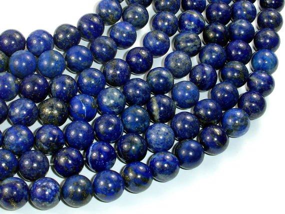 Natural Lapis Lazuli, Blue 10mm Round Beads-Gems: Round & Faceted-BeadBeyond
