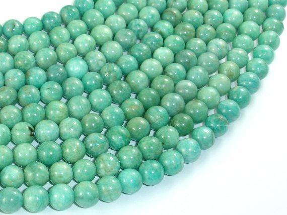 African Amazonite Beads, 7mm Round-Gems: Round & Faceted-BeadBeyond