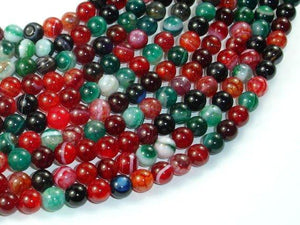 Banded Agate Beads, Multi Colored, 6mm-Agate: Round & Faceted-BeadBeyond