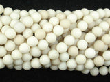 Matte White Fossil Jasper Beads, 6mm Round Beads-Gems: Round & Faceted-BeadBeyond