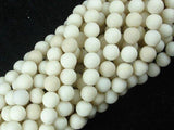 Matte White Fossil Jasper Beads, 6mm Round Beads-Gems: Round & Faceted-BeadBeyond