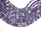Matte Banded Agate Beads, Purple, 8mm Round Beads-Agate: Round & Faceted-BeadBeyond