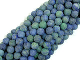 Matte Azurite Malachite Beads, Round, 6mm-Gems: Round & Faceted-BeadBeyond