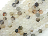 Frosted Matte Agate-White, Gray, 6mm Round Beads-Agate: Round & Faceted-BeadBeyond