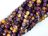 Rain Flower Stone, Purple, Yellow, 6mm Round Beads-Gems: Round & Faceted-BeadBeyond