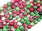 Rain Flower Stone, Red, Green, 8mm Round Beads-Gems: Round & Faceted-BeadBeyond