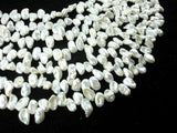 Fresh Water Pearl Beads, White with AB, Top drilled, Keshi-Pearls & Glass-BeadBeyond