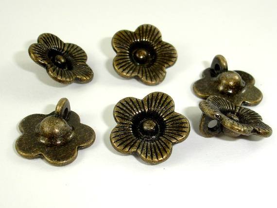 Flower Charms, Zinc Alloy, Antique Brass Tone 20pcs-Metal Findings & Charms-BeadBeyond